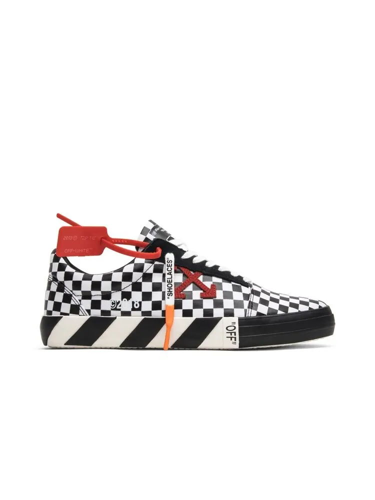 Кроссовки Off-White OFF-WHITE Vulc Low Top 'Checkered Black White' — изображение 1 из 4, белый