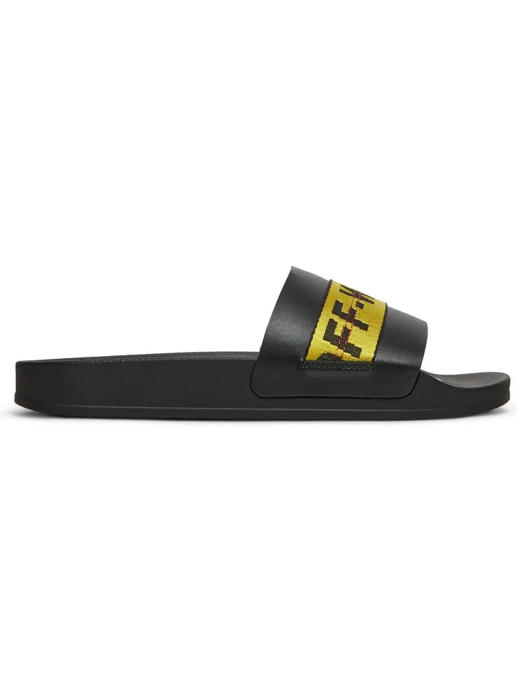 Шлепанцы Off-White Industrial Sliders 'Black Yellow'