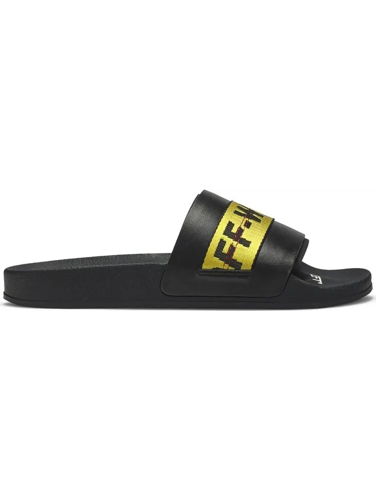 Сандалии Off-White Sliders Black Yellow — изображение 1 из 8, черный