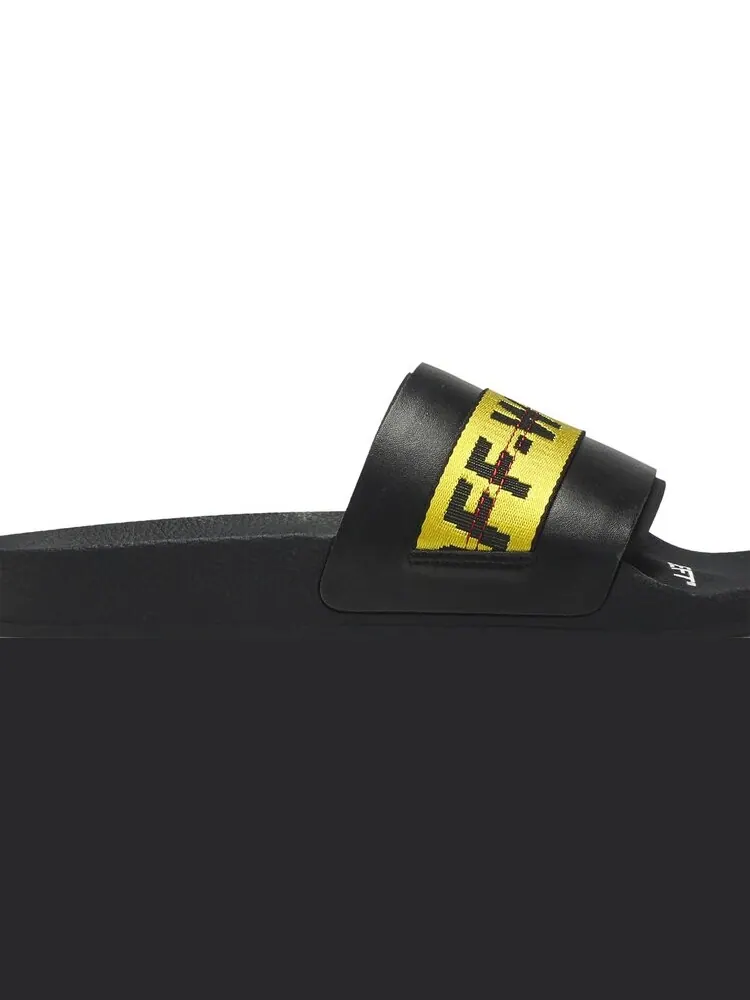 Сандалии Off-White Sliders Black Yellow — изображение 2 из 8, черный