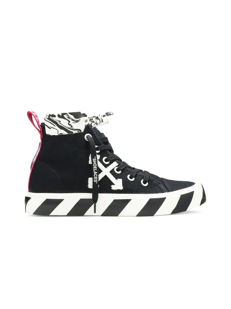 Кроссовки Off-White Off-White Vulc Sneaker Mid 'Black White' — изображение 2 из 9, черный/белый/розовый