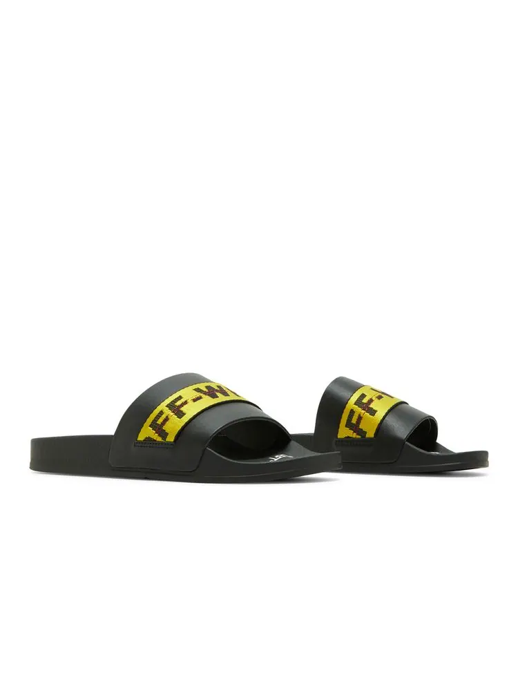 Шлепанцы Off-White Industrial Sliders 'Black Yellow' — изображение 8 из 8, черный желтый