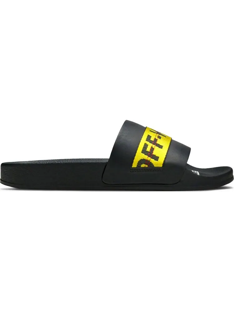 Сандалии Off-White Sliders Black Yellow — изображение 1 из 8, черный