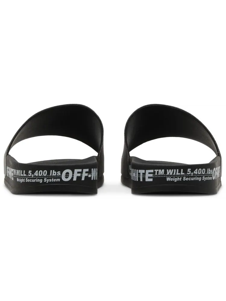 Шлепанцы Off-White Industrial Belt Sliders 'Black' — изображение 6 из 8, черный