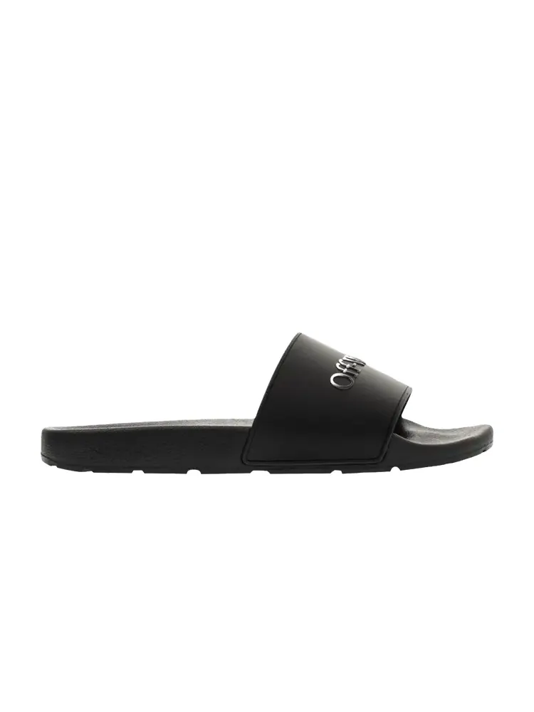 Сандалии Off-White Off-White Bookish Slider 'Black Silver Gradient Logo' — изображение 1 из 1, черный/серебристый