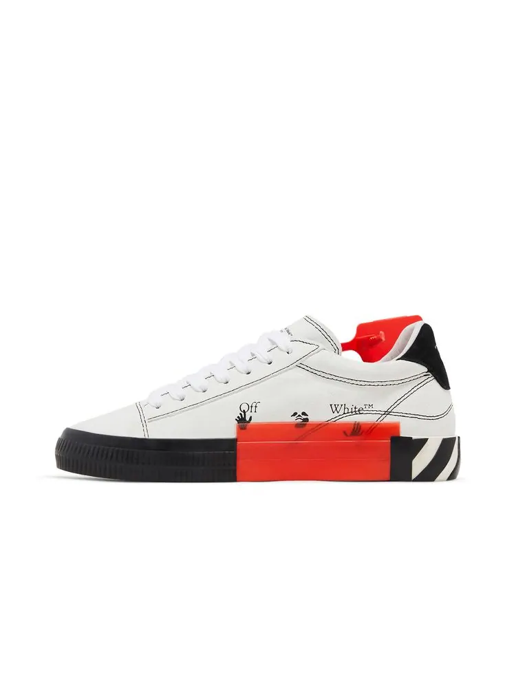 Кроссовки Off-White Wmns Arrow Vulcanized Low 'White Black' — изображение 3 из 8, белый черный