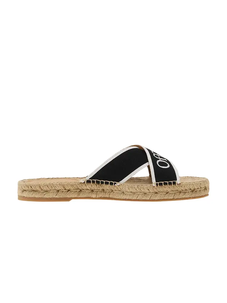 Сандалии Off-White Off-White Wmns Bookish Criss-Cross Espadrille Sliders 'Black White'
