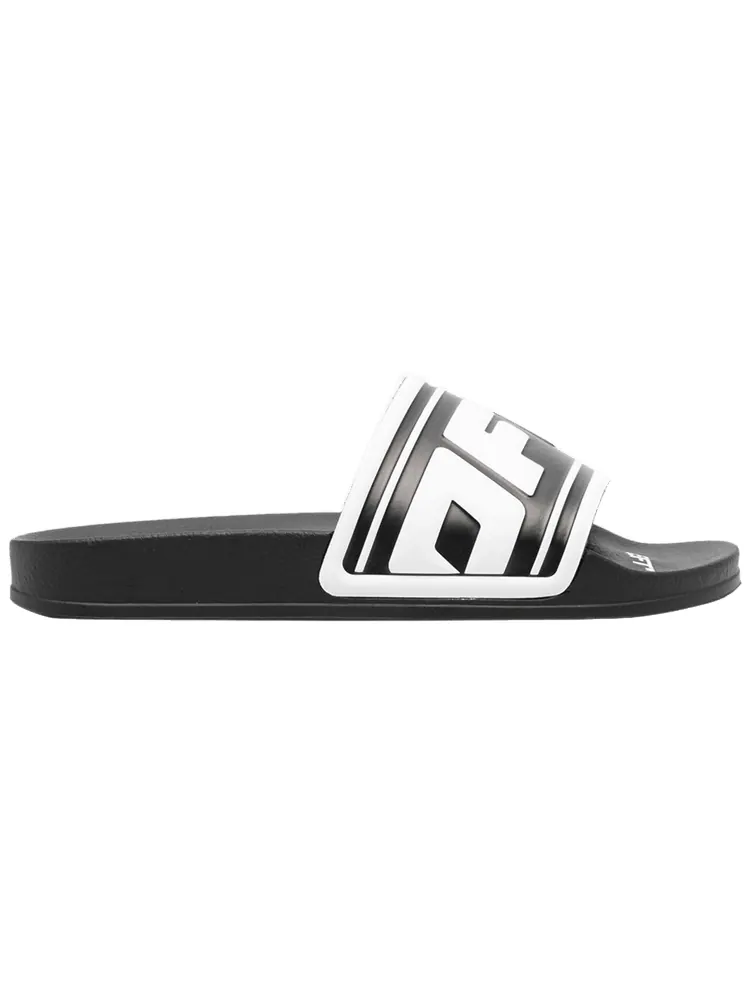 Шлепанцы Off-White Wmns Sliders 'Logo Embossed - Black White' — изображение 1 из 1, черный