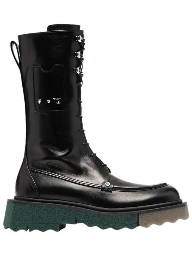 Ботинки Off-White Wmns Sponge Combat Boot 'Black' — изображение 1 из 1, черный