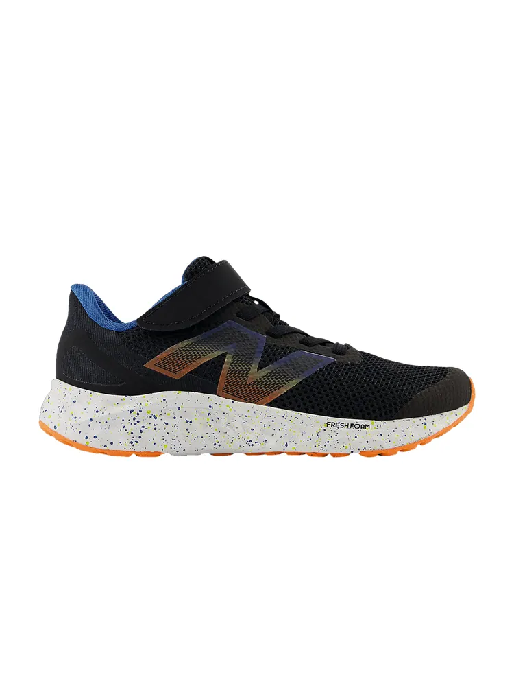 Кроссовки New Balance Fresh Foam Arishi v4 Bungee Lace Top Strap Little Kid 'Black Blue Blaze Orange' — изображение 1 из 1