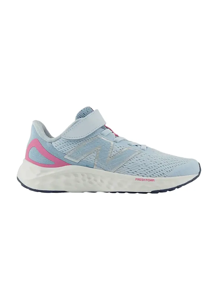 Кроссовки New Balance Fresh Foam Arishi v4 Bungee Lace Top Strap Little Kid 'Quarry Blue Real Pink' — изображение 1 из 1