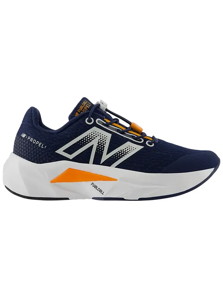 Кроссовки New Balance FuelCell Propel v5 Bungee Lace Little Kid Wide 'Navy Sun Glow' — изображение 1 из 1, синий