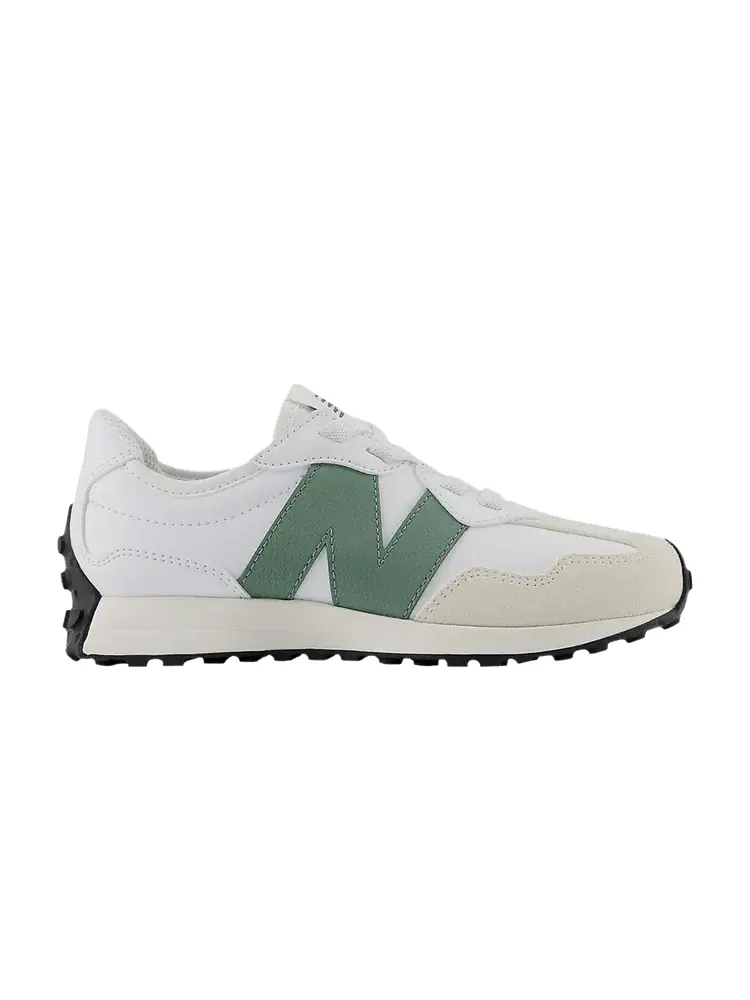 Кроссовки New Balance 327 Bungee Lace Little Kid Wide 'White Dark Juniper' — изображение 1 из 1, белый/темный