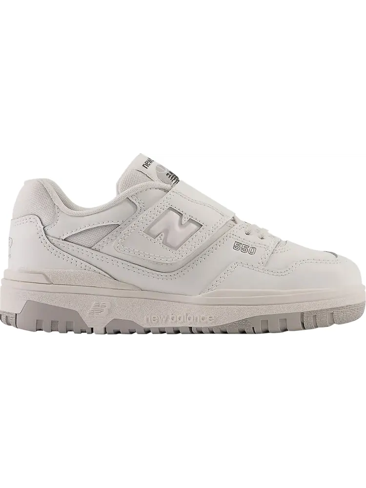 Кроссовки New Balance 550 Bungee Lace Strap Little Kid 'White Grey' — изображение 1 из 1, белый