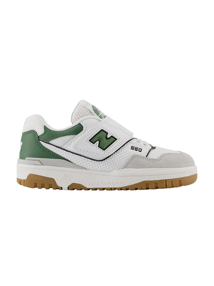 Кроссовки New Balance 550 Hook & Loop Little Kid 'White Seaweed Green' — изображение 1 из 1, серый/зеленый