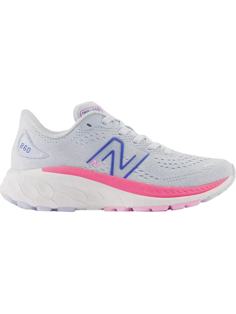 Кроссовки New Balance Fresh Foam X 860v13 Little Kid Wide 'Moon Dust Neon Pink' — изображение 1 из 1, серый