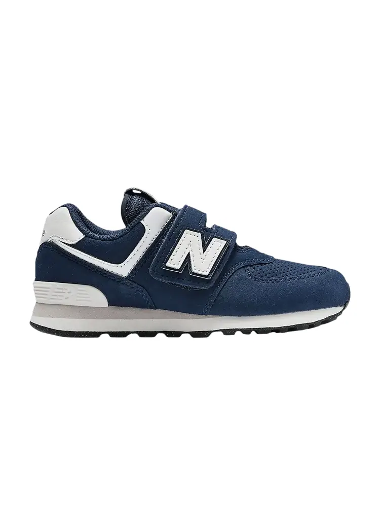 Кроссовки New Balance 574 Hook & Loop Little Kid Wide 'Navy' — изображение 1 из 1, темно-синий/белый