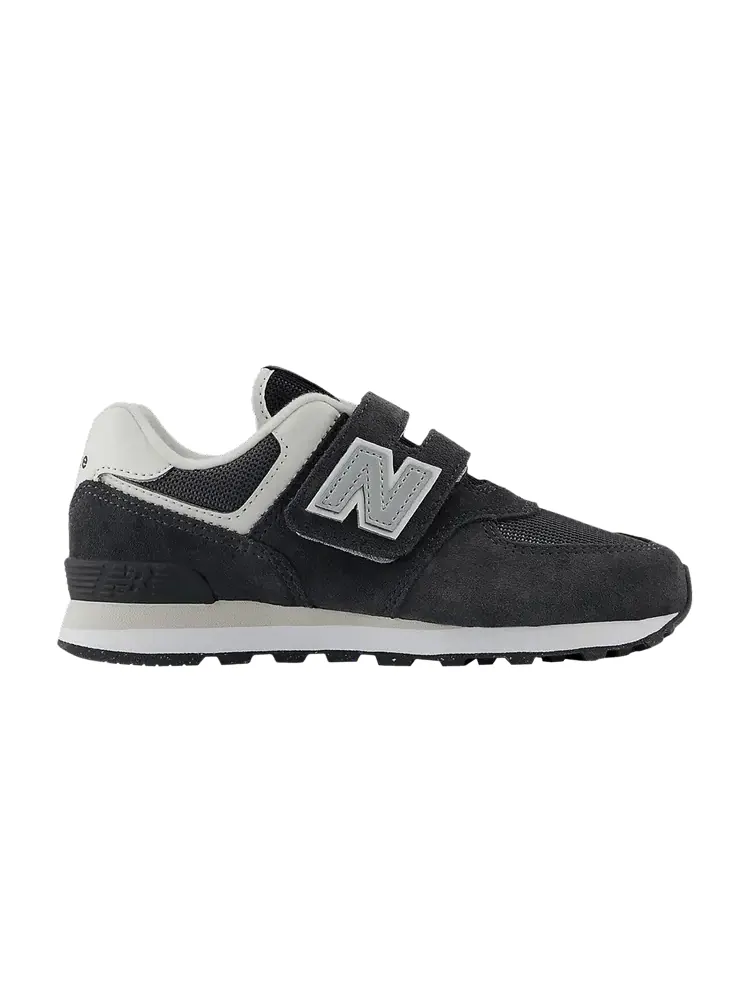 Кроссовки New Balance 574 Hook & Loop Little Kid Wide 'Magic Black Magnetic Grey' — изображение 1 из 1, черный/серый