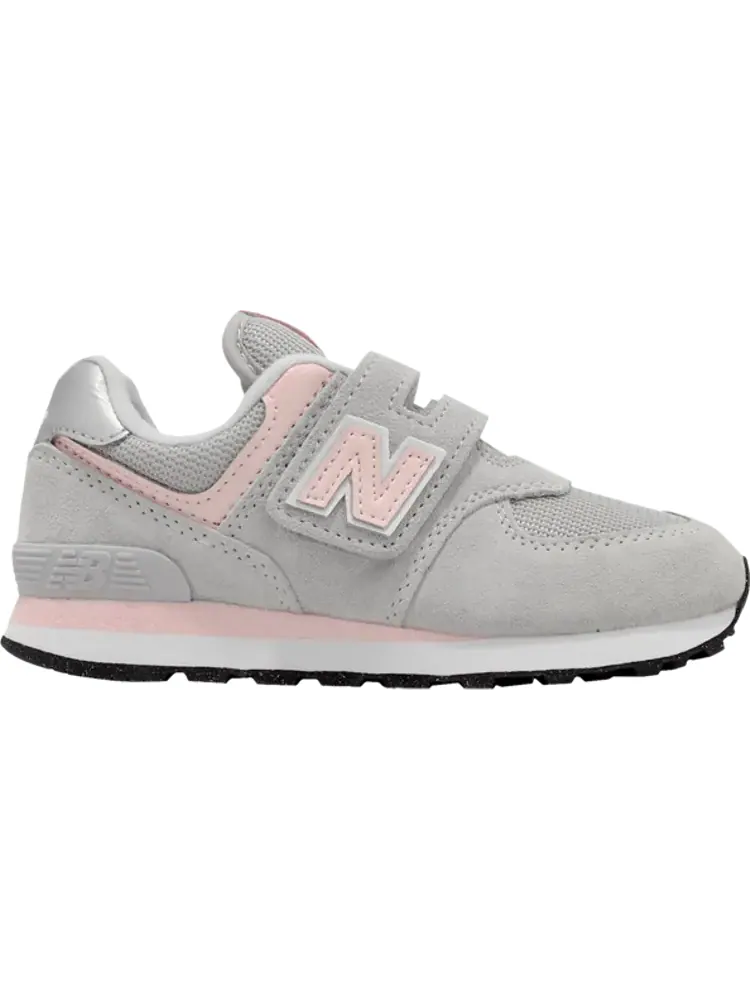 Детские кроссовки New Balance 574 Core Hook & Loop Wide — изображение 1 из 1, серый/розовый