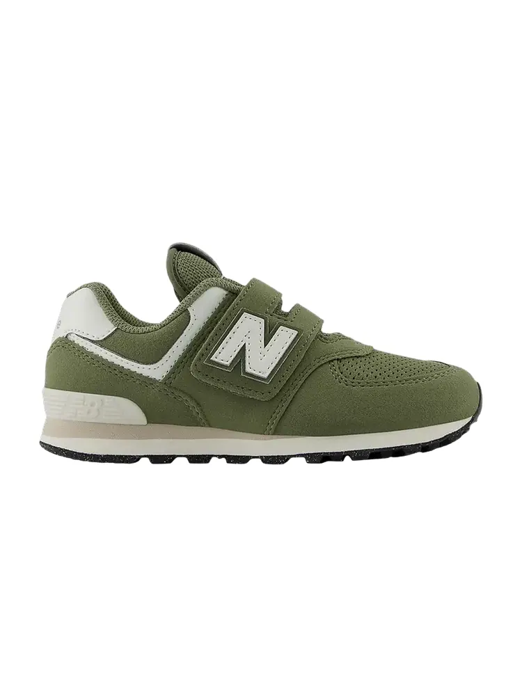 Кроссовки New Balance 574 Hook & Loop Little Kid Wide 'Dark Olivine' — изображение 1 из 1, морская соль