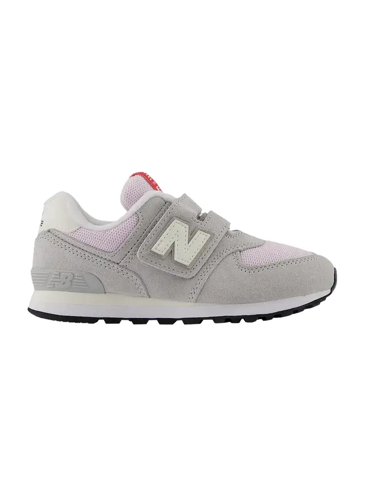 Кроссовки New Balance 574 Hook & Loop Little Kid Wide 'Brighton Grey Light Raspberry' — изображение 1 из 1, серый/светлый