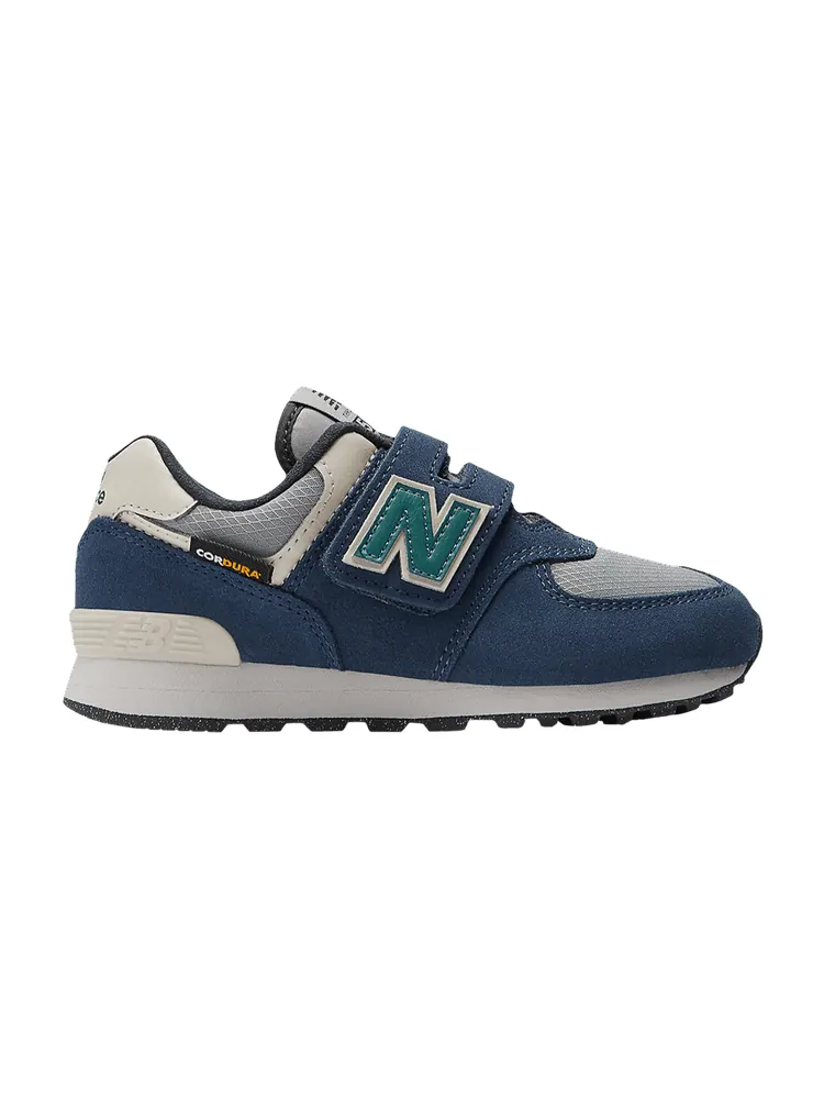 Кроссовки New Balance 574 Hook & Loop Little Kid Wide 'Cordura Pack - Navy Slate Grey' — изображение 1 из 1
