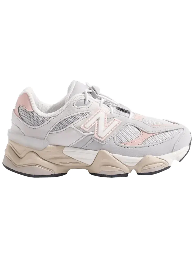 Кроссовки New Balance 9060 Little Kid Wide 'Grey Matter Pink Haze Lace Toggle' — изображение 1 из 1, серый розовый