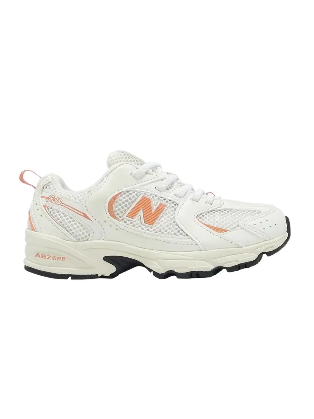 Кроссовки New Balance 530 Little Kid Wide — изображение 1 из 1, белый/оранжевый