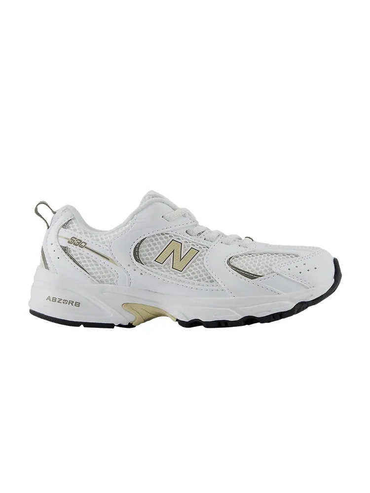 Кроссовки 530 Bungee Lace Little Kid Wide 'White Khaki' — изображение 1 из 1, белый хаки