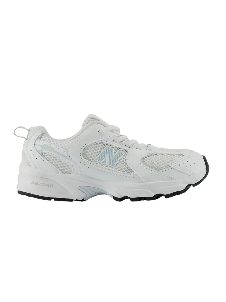 Кроссовки 530 Bungee Lace Little Kid Wide 'White Ice Blue' — изображение 1 из 1, белый синий