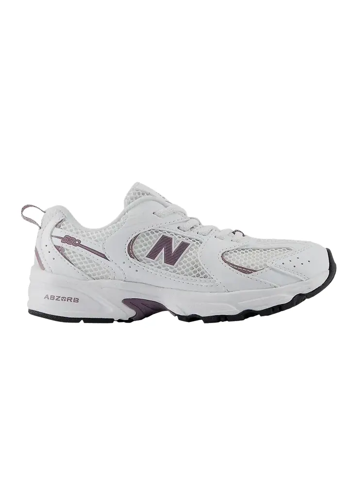 Кроссовки New Balance 530 Bungee Little Kid White Dark Ice Wine — изображение 1 из 1, белый темный винный