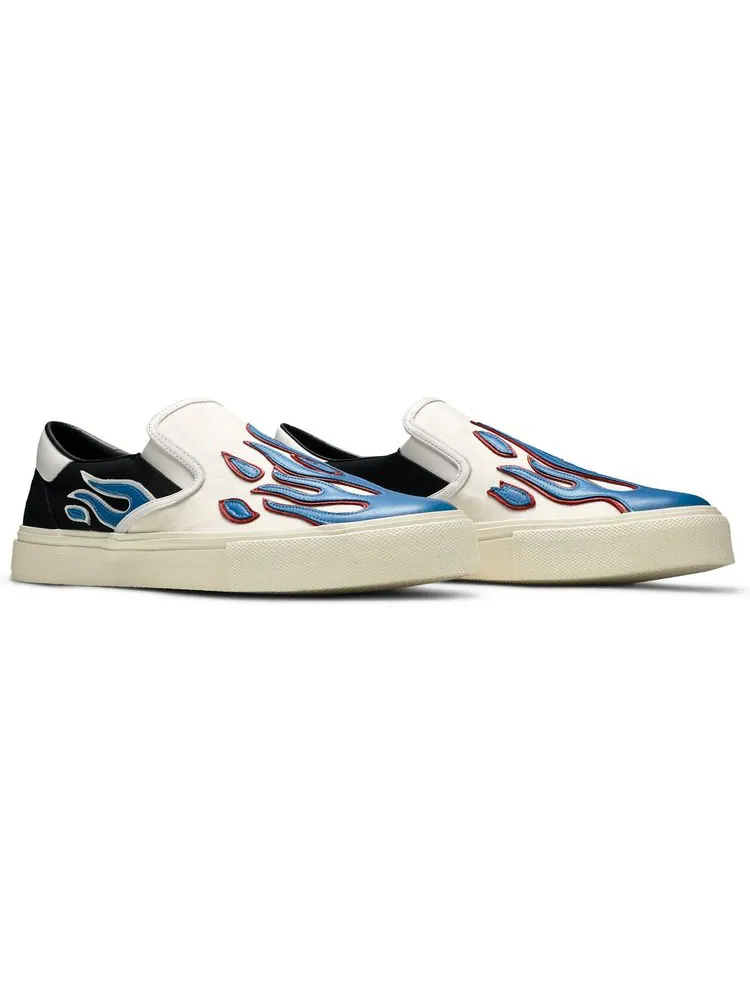 Шлепанцы Amiri Slip-On 'Flame - Black White Blue' — изображение 8 из 8, черный