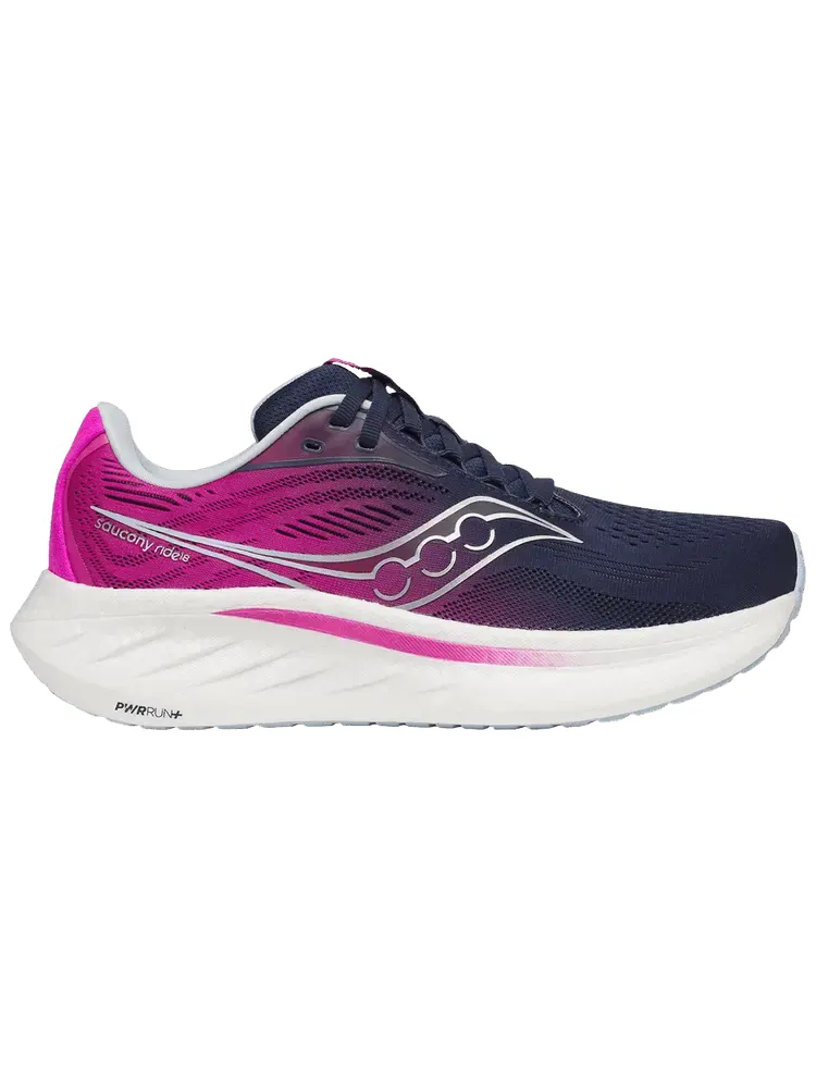Кроссовки Saucony Wmns Ride 18 'Navy Fuchsia' — изображение 1 из 1, синий