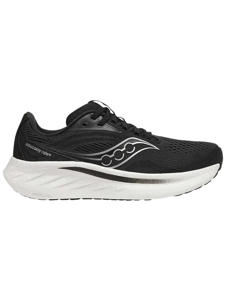 Кроссовки Saucony Wmns Ride 18 Wide 'Black White' — изображение 1 из 1, черный