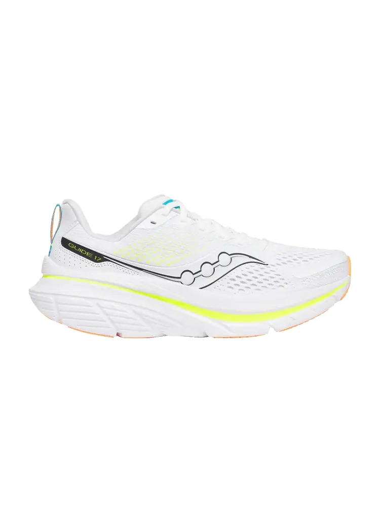 Кроссовки Saucony Guide 17 White Citron Orange — изображение 1 из 1, белый