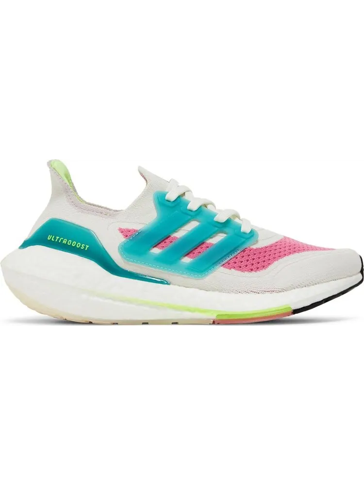Кроссовки Adidas Wmns UltraBoost 21 'White Tint Rose Tone' — изображение 1 из 8, зеленый