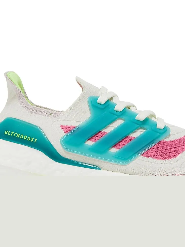 Кроссовки Adidas Wmns UltraBoost 21 'White Tint Rose Tone' — изображение 2 из 8, зеленый