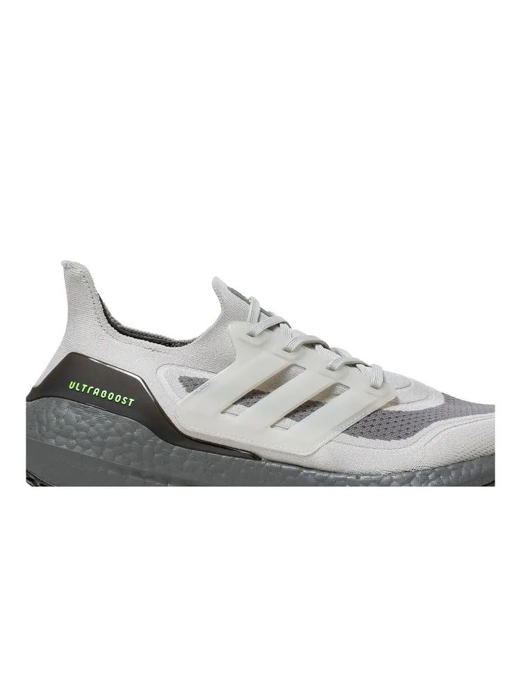 Кроссовки adidas UltraBoost 21 'Grey Volt' — изображение 3 из 9, серый