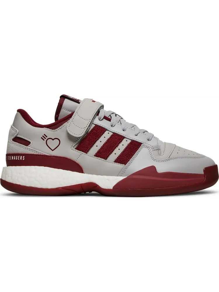 Кроссовки Adidas Human Made x Forum Low 'Grey Burgundy' — изображение 1 из 8, красный