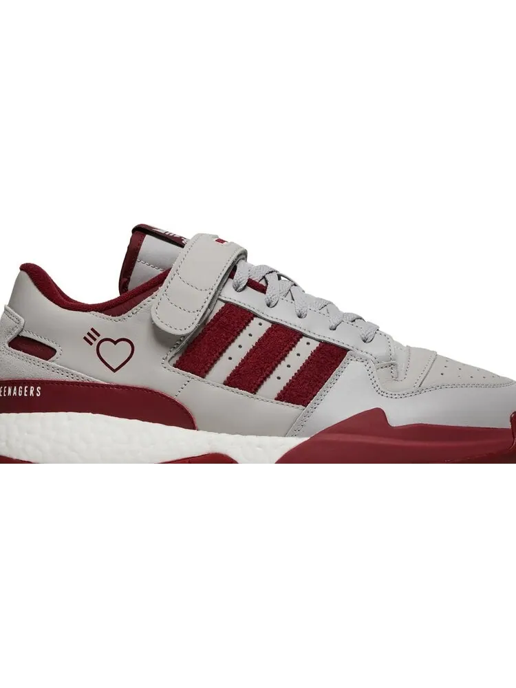 Кроссовки Adidas Human Made x Forum Low 'Grey Burgundy' — изображение 2 из 8, красный