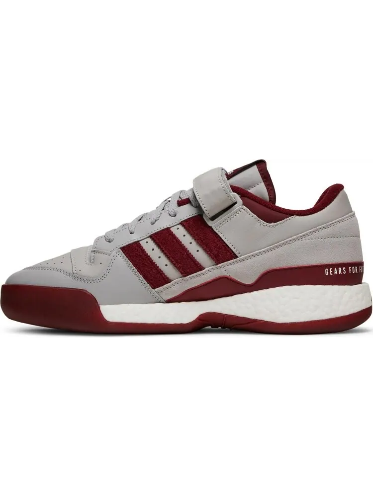 Кроссовки Adidas Human Made x Forum Low 'Grey Burgundy' — изображение 3 из 8, красный