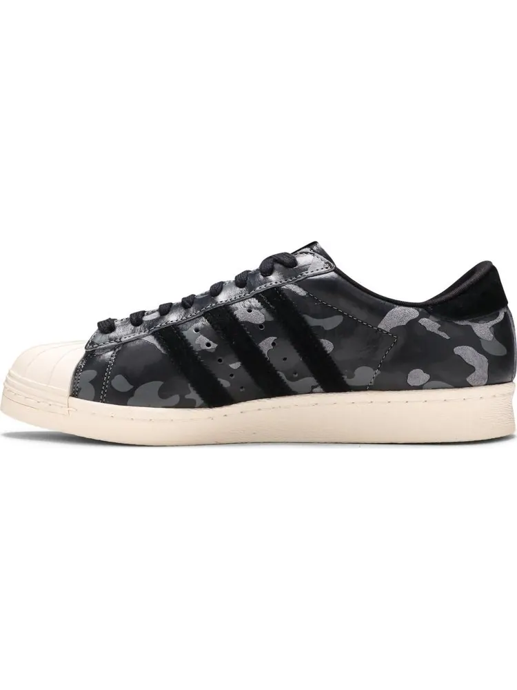 Кроссовки Adidas A Bathing Ape x Undeafeated x Superstar 80s 'Black Camo' — изображение 3 из 8, черный