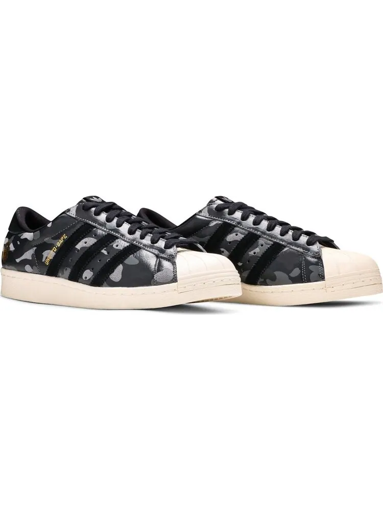 Кроссовки Adidas A Bathing Ape x Undeafeated x Superstar 80s 'Black Camo' — изображение 8 из 8, черный