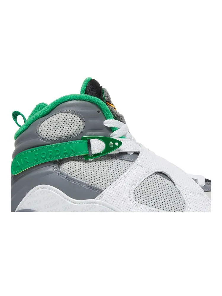 Кроссовки Air Jordan VIII 'University of Oregon - Pure Platinum' PE — изображение 2 из 10, платиновый