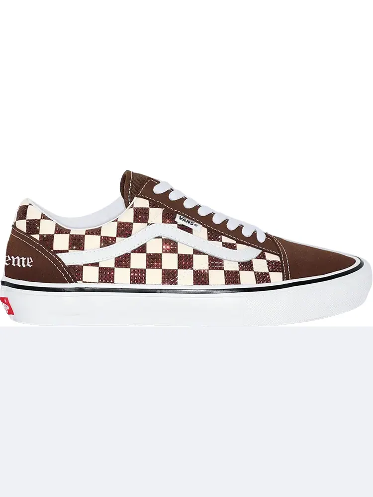 Кеды Vans Supreme x Swarovski x Skate Old Skool Brown — изображение 1 из 1, коричневый
