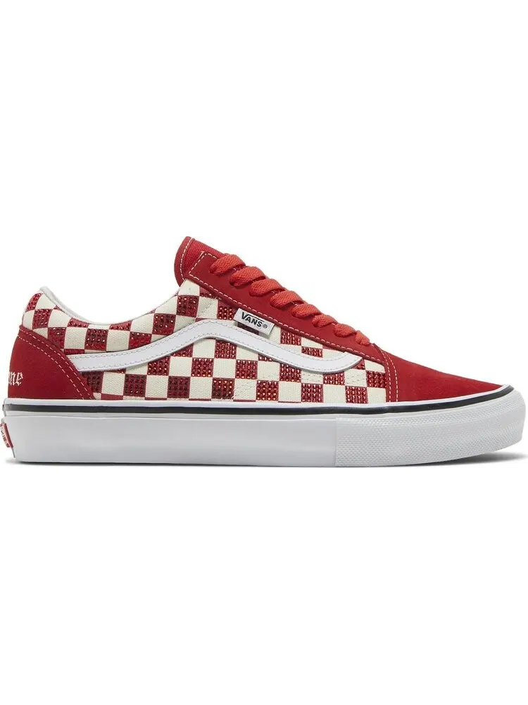 Кеды Vans Supreme x Swarovski x Skate Old Skool Red — изображение 1 из 8, красный