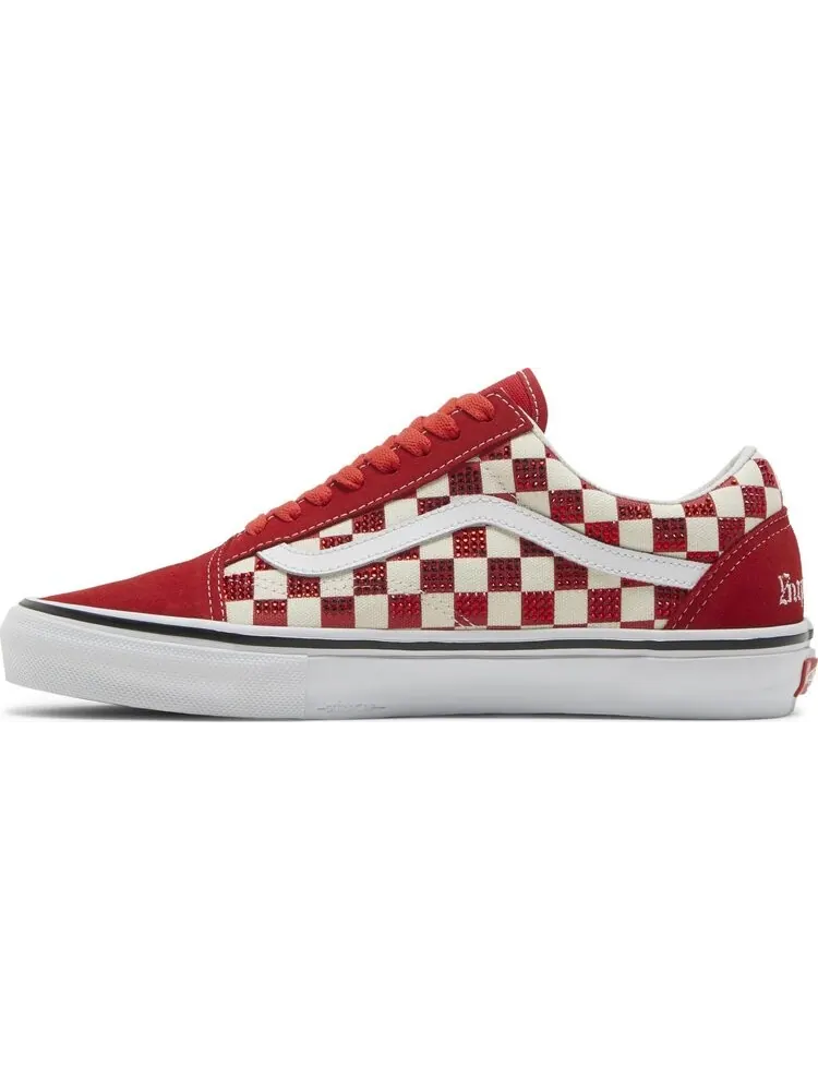 Кеды Vans Supreme x Swarovski x Skate Old Skool Red — изображение 3 из 8, красный