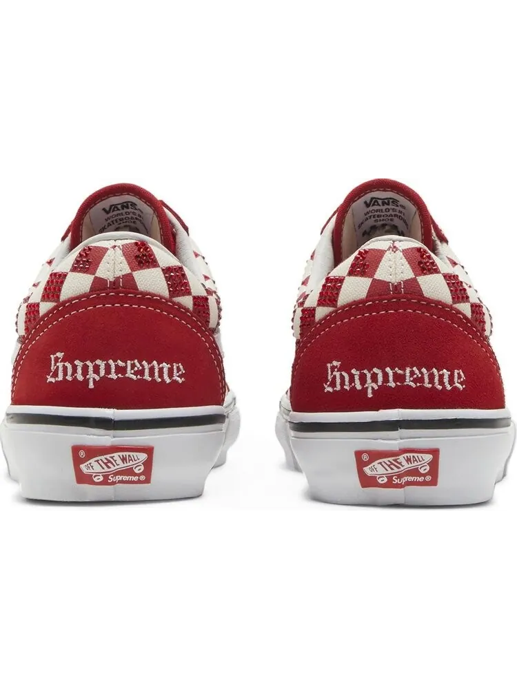 Кеды Vans Supreme x Swarovski x Skate Old Skool Red — изображение 6 из 8, красный
