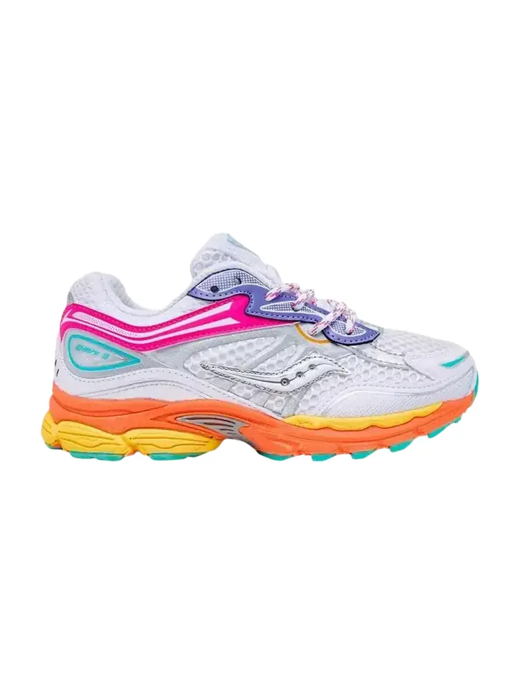 Кроссовки Saucony ProGrid Omni 9 Big Kid — изображение 1 из 1, белый розовый оранжевый