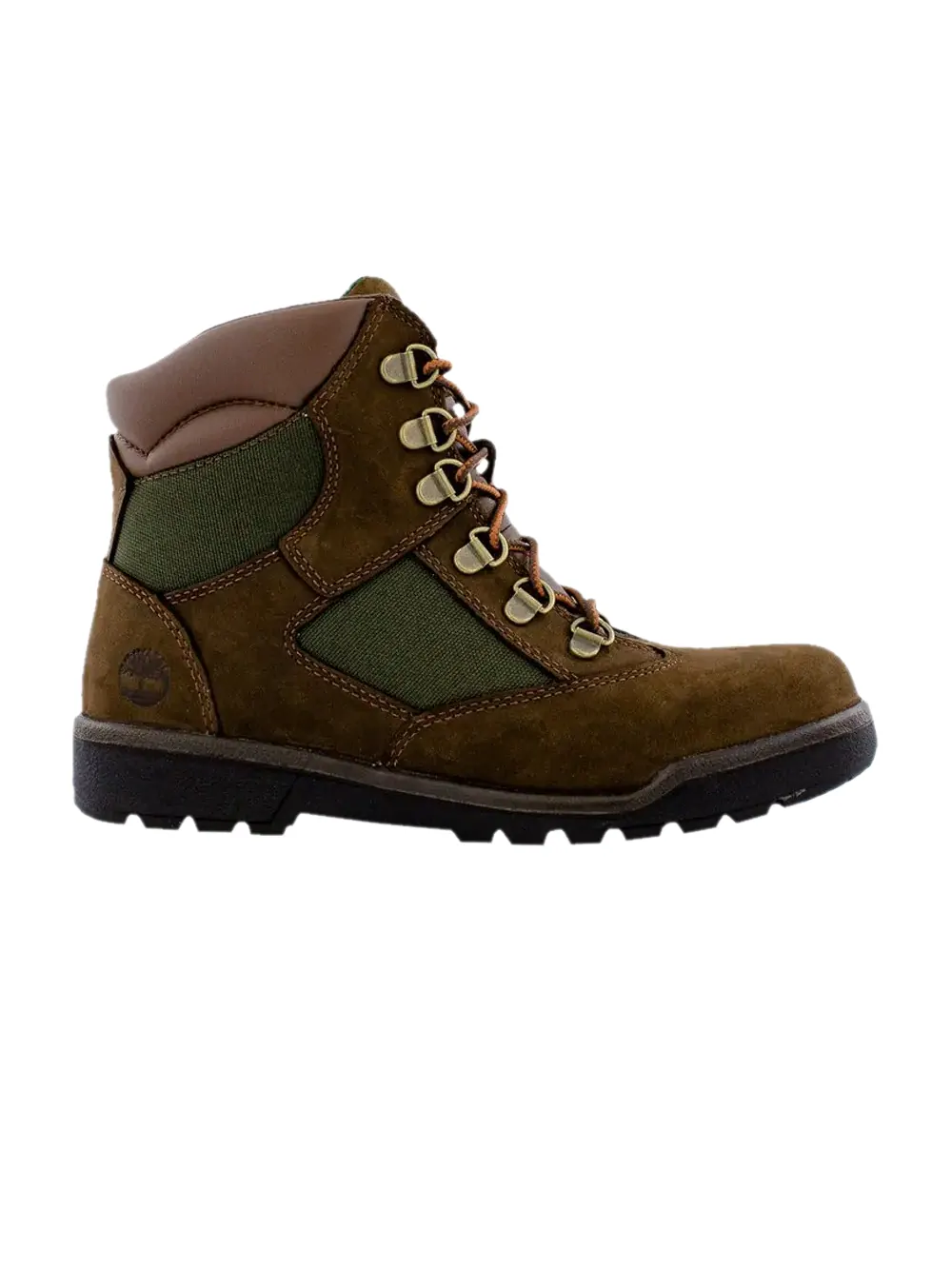 Ботинки Timberland 6 Inch Field, подростковые — изображение 1 из 1, коричневый/зеленый